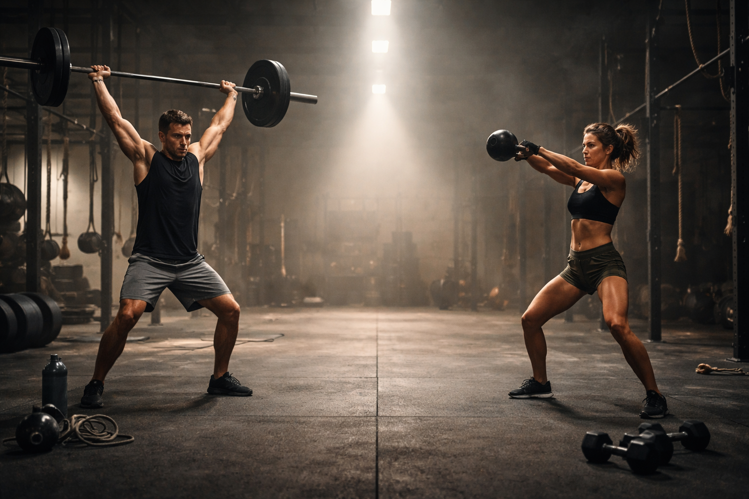 CrossFit community working out together